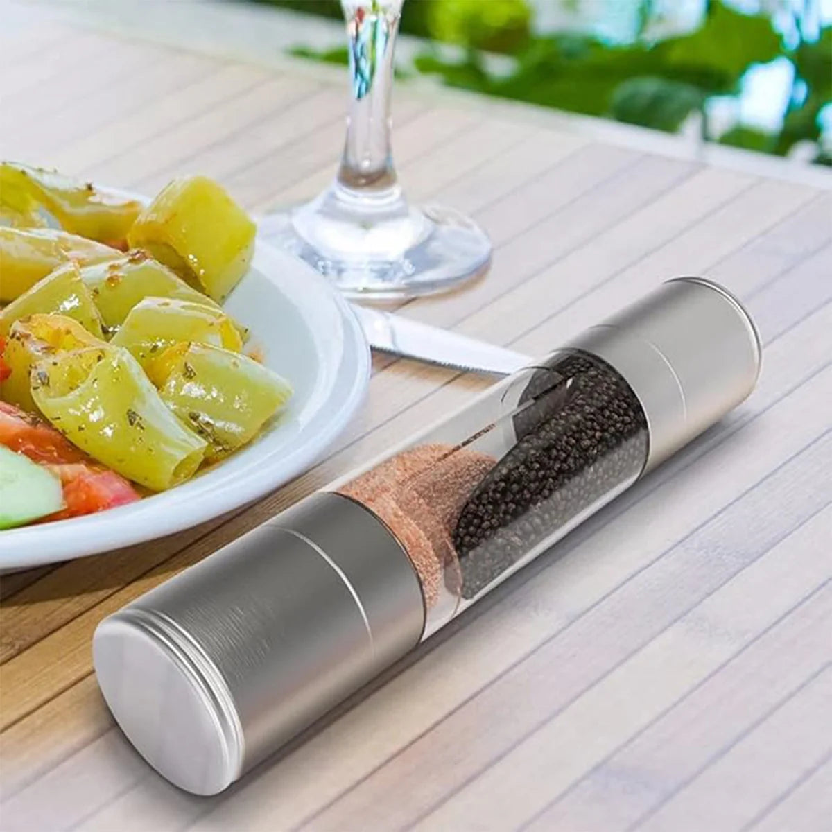 2-in-1 Stainless Steel Salt and Pepper Grinde
