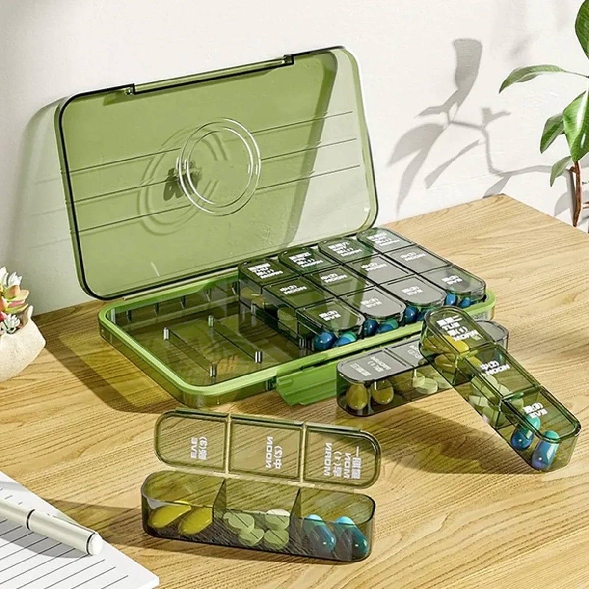 Portable Weekly Pill Box Organizer Daily Pill Keeper 21 Grid Container