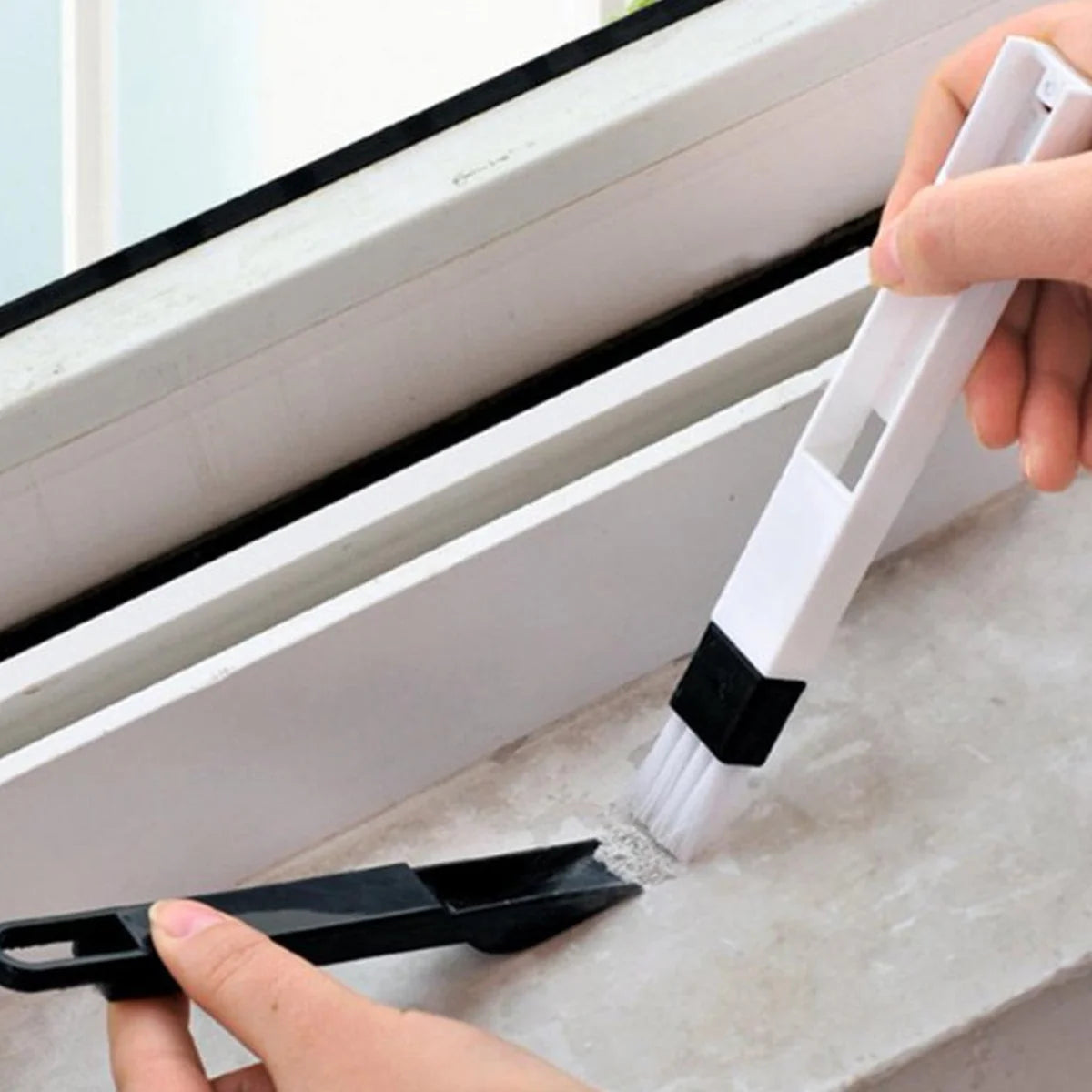Multi-Function Plastic Window Slot Wardrobe Dust Removal Cleaning Brush